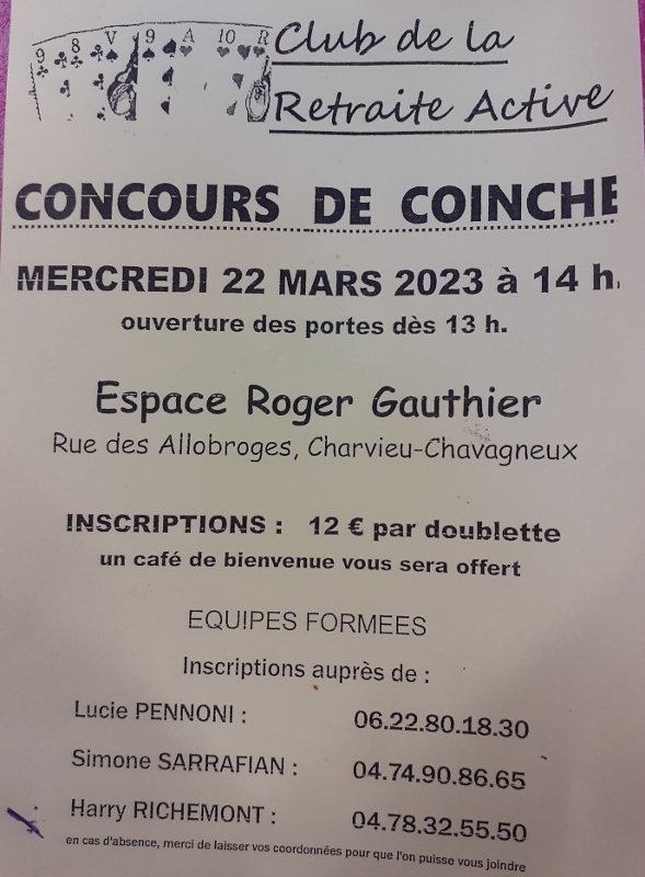 CONCOURS DE COINCHE 22.03.2023 a CHARVIEU 